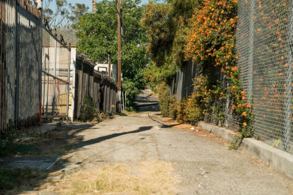 Back Alley Way Standing Set for Filming on Location Los Angeles