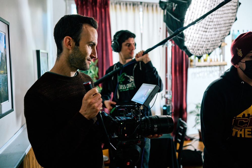 Camera guy getting shots for a short film